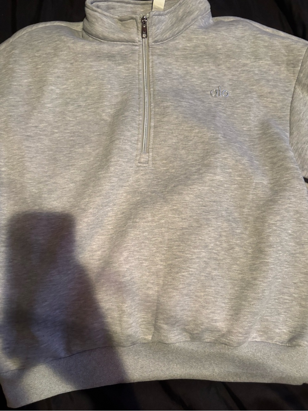 ALO Yoga Men’s Half-Zip Sweater in Light Gray Heather